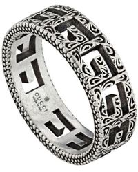 Gucci Zilveren Ring Met Vierkante G - Metallic