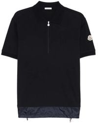 Moncler - Zip Piqué Polo Shirt - Lyst