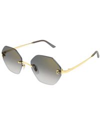 Cartier - Rimless Geometric-Frame Sunglasses - Lyst
