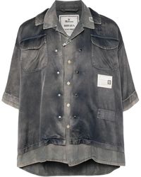 Maison Mihara Yasuhiro - Camisa de sarga con doble capa - Lyst