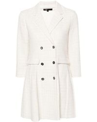 Maje - Check-pattern Bouclé Blazer Dress - Lyst