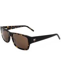 Tommy Hilfiger - Tortoiseshell-Effect Rectangle-Frame Sunglasses - Lyst