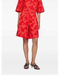 Ganni - Short En Fil Coupé À Fleurs - Lyst