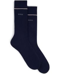 BOSS - Intarsia-Knit Logo Socks - Lyst