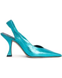 BY FAR - Yasha Metallic Leren Slingback Pumps - Lyst