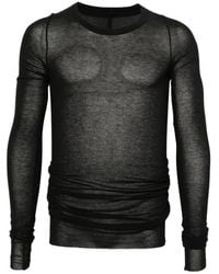 Rick Owens - Rib Ls T Raw-Cut T-Shirt - Lyst