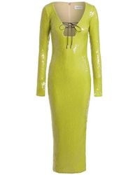 16Arlington - Solaria Sequin Lace-Up Midi Dress - Lyst