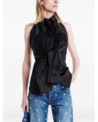 A.W.A.K.E. MODE - Halterneck Tie-Front Top - Lyst