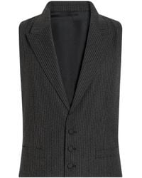 Dolce & Gabbana - Single-Breasted Mouliné Striped Flannel Vest - Lyst
