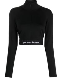 Rabanne - Top Crop Con Banda Logo - Lyst