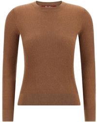 Max Mara - Marabu Geribbelde Trui Verfraaid Met Pailletten - Lyst