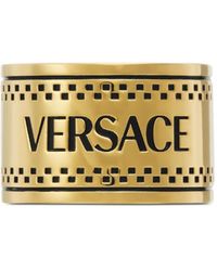 Versace - Logo-engraved Chunky Ring - Lyst