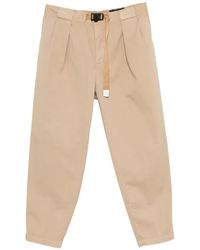 White Sand - Steve Belted Cotton Trousers - Lyst
