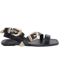 Stuart Weitzman - Leather Flat Sandals - Lyst
