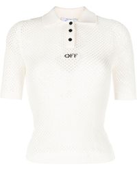 Off-White c/o Virgil Abloh - Logo-intarsia Open-knit Top - Lyst