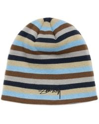 Stussy - Smooth Stock Striped Beanie Hat - Lyst