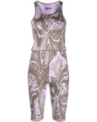 adidas By Stella McCartney - Abstract-print Racerback Jumpsuit - Lyst