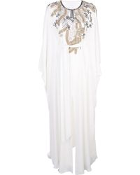 Marchesa Kaftan Met Borduurwerk - Wit