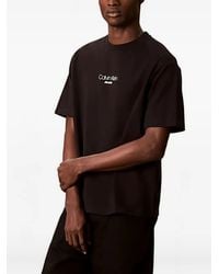 Calvin Klein - T-Shirt En Coton À Détail De Logo - Lyst