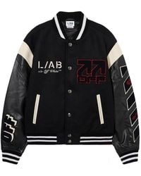 LAB C.O. OFF WHITE - Varsity Bomber Jacket - Lyst