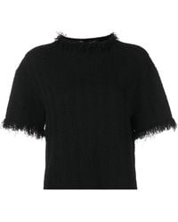 Proenza Schouler - Frayed-Edge Short-Sleeve Jumper - Lyst