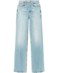 RE/DONE - Logo-Patch Straight-Leg Jeans - Lyst