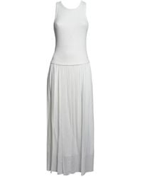 SOLOTRE - Cotton Pleated Maxi Dress - Lyst