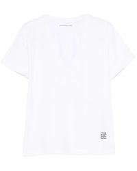 Liviana Conti - Logo-Print V-Neck T-Shirt - Lyst
