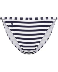 Polo Ralph Lauren - Striped Piqué-weave Bikini Bottom - Lyst