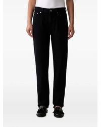 Trussardi - Logo-Patch Straight-Leg Jeans - Lyst