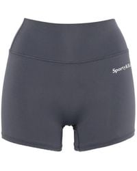 Sporty & Rich - Logo-Print High-Waisted Shorts - Lyst