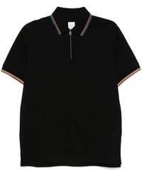 Paul Smith - Zip Detail Striped Polo Shirt - Lyst