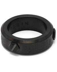 Philipp Plein - Hexagon Ring Mit Logo-Gravur - Lyst