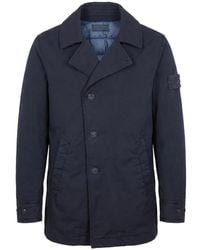 Stone Island - Logo-Patch Button-Up Coat - Lyst
