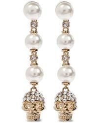 McQueen - Pendientes Con Detalles De Cristales - Lyst