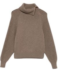 Agnona - Ribbed-Knit Asymmetric-Zip Sweater - Lyst