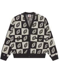 ICECREAM - Gebreid Vest Met Bladerpatroon - Lyst
