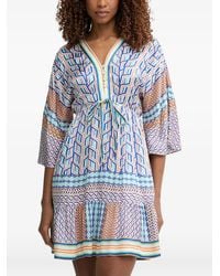 Hale Bob - Theia Geometric-Print Tiered Mini Dress - Lyst