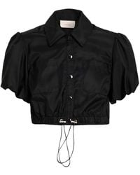 Cinq À Sept - Cropped-Hemd Mit Puffärmeln - Lyst