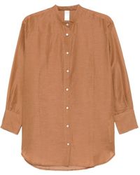 120% Lino - Band-Collar Long-Sleeve Shirt - Lyst