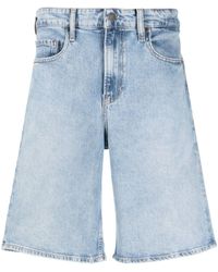 Calvin Klein - Logo-patch Mid-rise Denim Shorts - Lyst