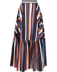 Plan C - Graphic Stripe-Print Skirt - Lyst