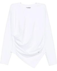 Ganni - Crew Neck Long-Sleeve Top - Lyst