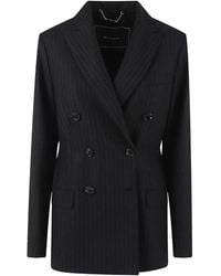 Kiton - Pinstripe Double-breasted Blazer - Lyst