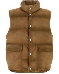 Prada - Suede Down Vest - Lyst