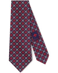 Gucci Seidenkrawatte mit Rautenmuster - Blau