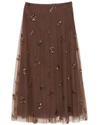 Luisa Cerano - Sequin-Embellished Tulle Midi Skirt - Lyst