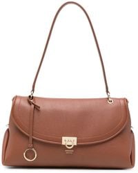 Ferragamo - Gancini Pebbled Leather Tote Bag - Lyst
