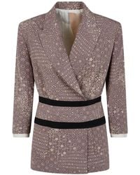 Ibrigu - Floral-Print Belted Kimono Blazer - Lyst