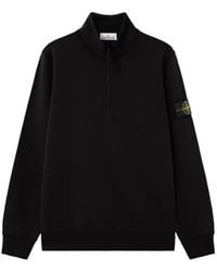 Stone Island - 6100070 Organic-Cotton Fleece Regular-Fit Half-Zip Sweatshirt - Lyst